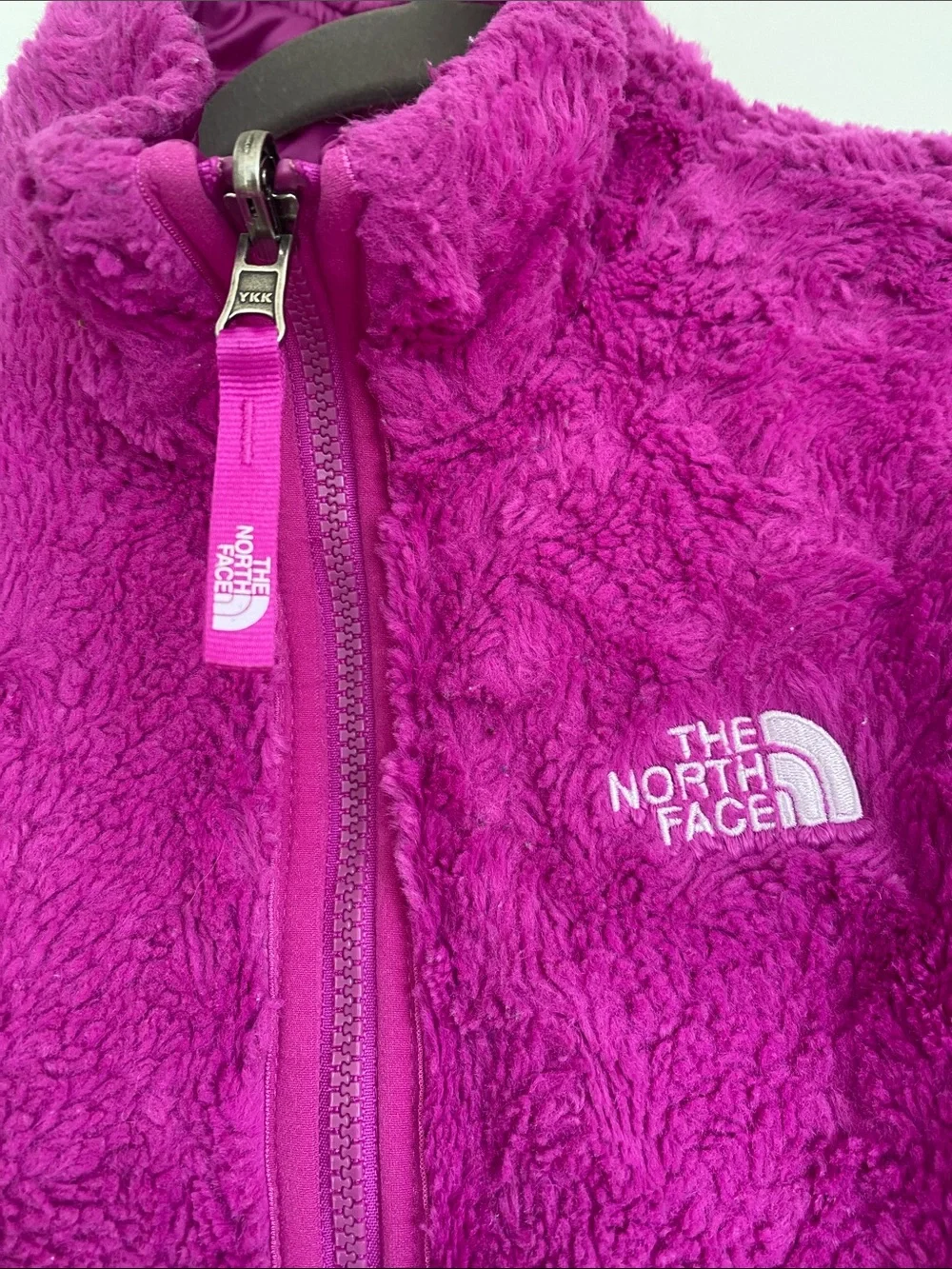 The North Face Girls' Reversible Mossbud Swirl Jacket Puffer Magenta L (14/16)